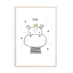 Affiche bébé hippopotame