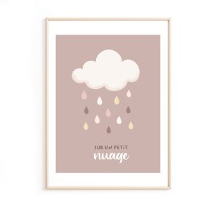 Affiche bébé sur un petit nuage
