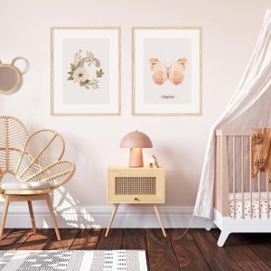 Lot de 2 affiches chambre fille personnalisées