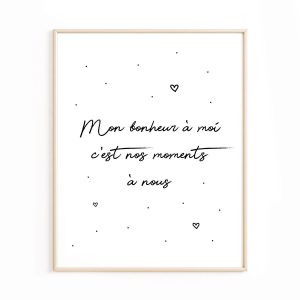 Affiche citation bonheur chambre bébé