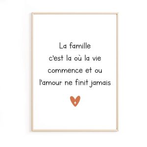 Affiche chambre bébé citation famille