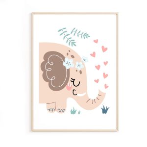 Affiche safari Elephant – chambre bébé