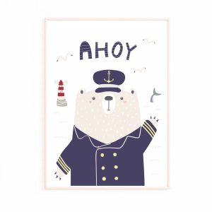 Affiche capitaine de la marine pour bébé
