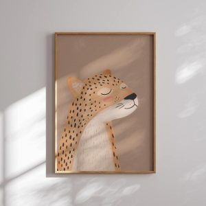 Poster léopard rétro pour enfant
