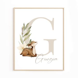 Affiche prénom personnalisée Petite Biche