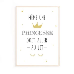 Affiche citation princesse – jaune