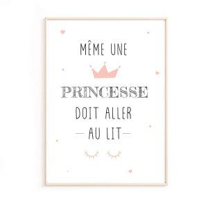 Affiche citation princesse – rose