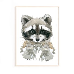 Affiche raton laveur enfant