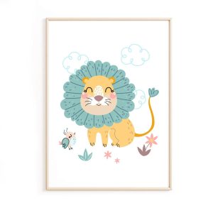 Affiche safari Lion – chambre bébé