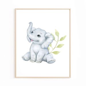 Affiche bébé safari – éléphant
