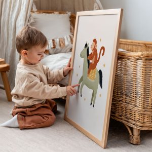 Affiche Singe cavalier