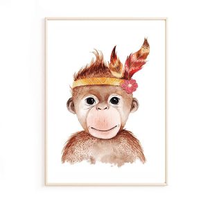 Affiche singe bohème