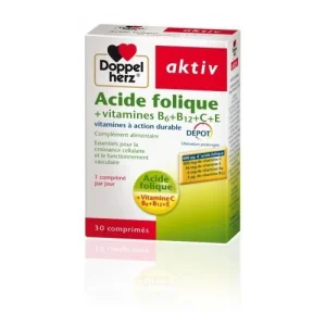 Aktiv Acide Folique Vitamines B+C+E  30 Gélules