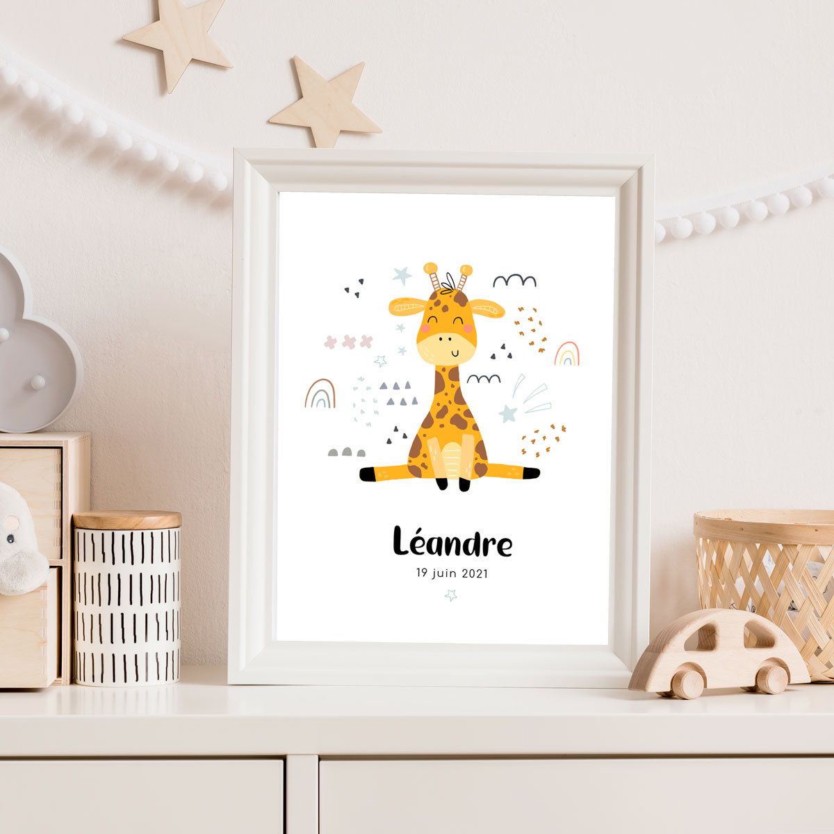 Affiche bébé girafe personnalisable – Image 2