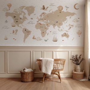 Papier peint Carte du monde dans les étoiles