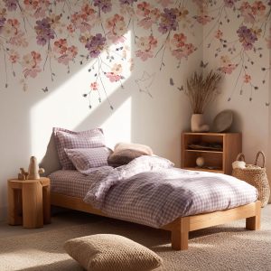 Papier peint Douce Fleurs pour enfant