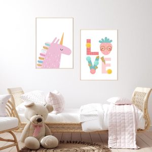 Lot de 2 affiches girly pour fille