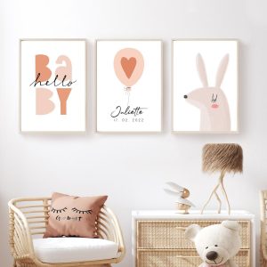 Lot de 3 affiches chambre fille
