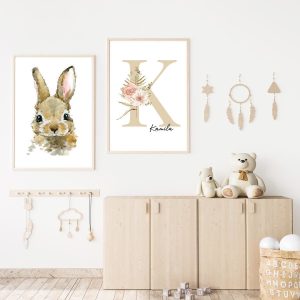 Lot de 2 affiches bébé/enfant personnalisées