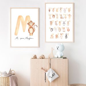 Lot de 2 affiches alphabet pour enfant