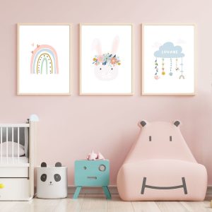 Lot de 3 affiches chambre enfant