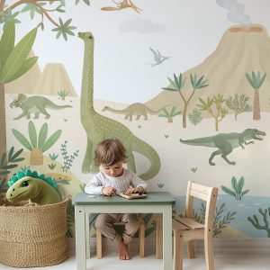 Papier peint Île des dinosaures