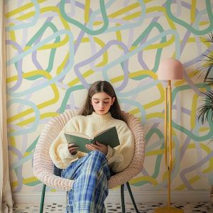 Papier peint abstrait coloré pour ado