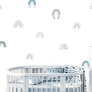Papier peint arc en ciel bleu garçon