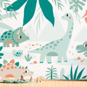 Papier peint bébé dinosaures