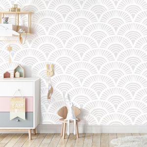 Papier peint graphique gris