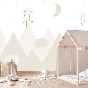 Papier peint beige pour bébé