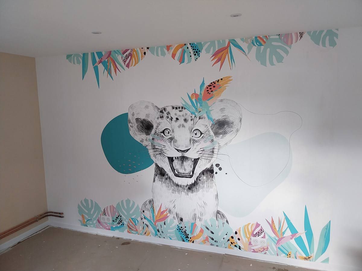 Papier peint safari haut en couleurs pour enfant – Image 4