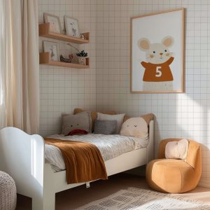 Papier peint petits carreaux