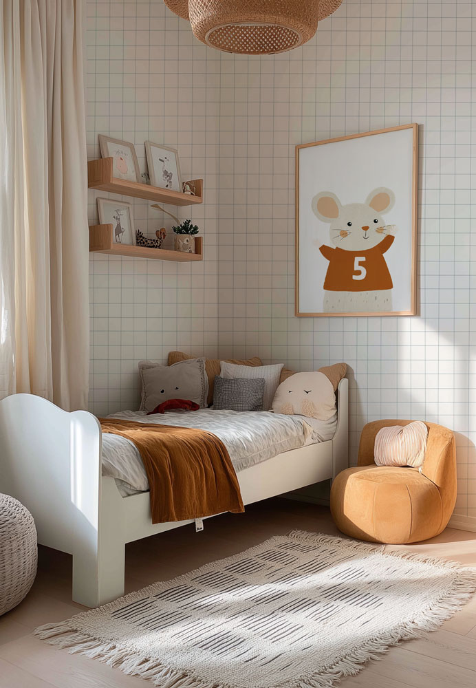 Papier peint petits carreaux