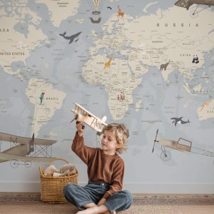 Papier peint carte du monde détaillée