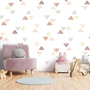 Papier peint bébé petit triangles tricolore