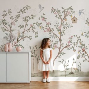 Papier peint Allée des Arbres Fleuris