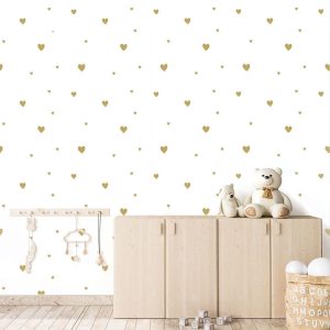 Papier peint coeur doré