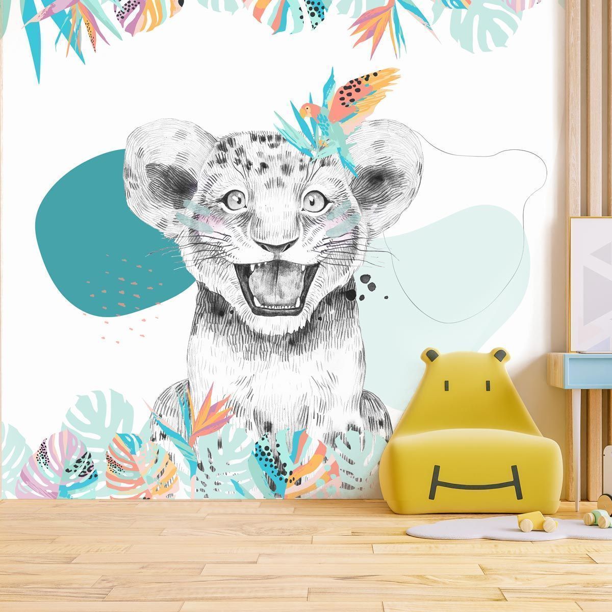 Papier peint safari haut en couleurs pour enfant – Image 5