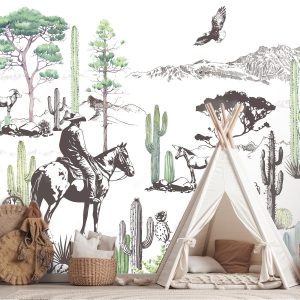 Papier peint cow boy pour enfant