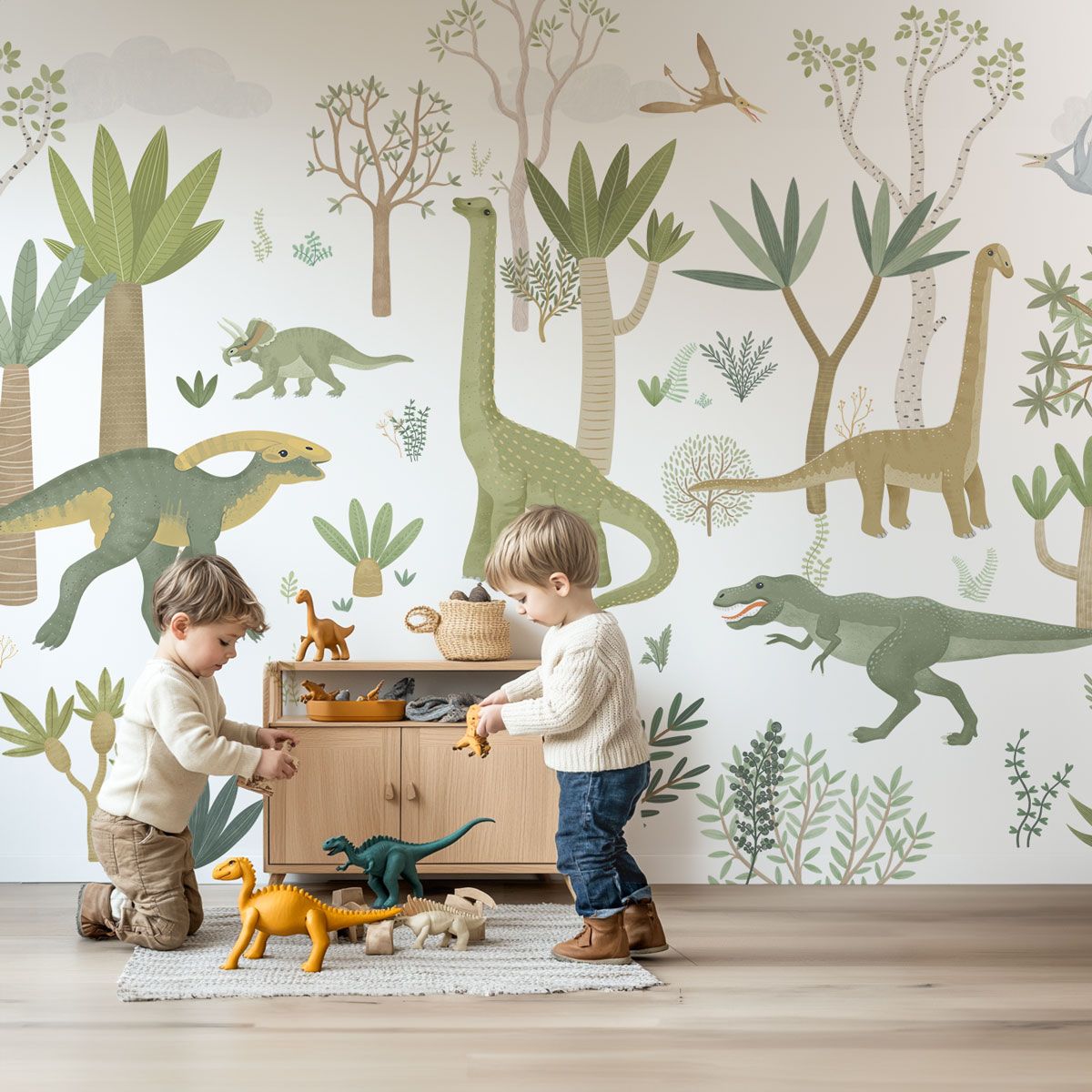 Papier peint Tribu des dinosaures pour enfant – Image 4