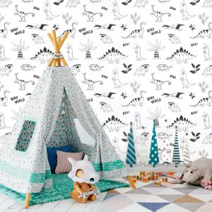 Papier peint dino world enfant