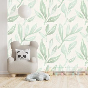 Papier peint feuilles d&rsquo;aquarelle