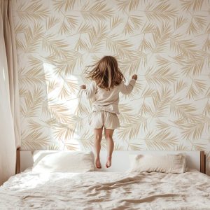 Papier peint Feuilles de palmier beige