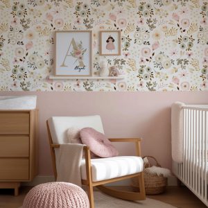 Papier peint Fleurs en folie pour chambre d&rsquo;enfant