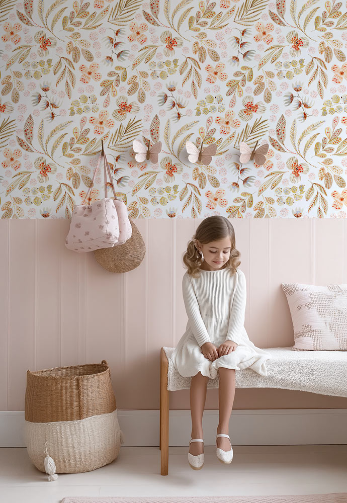 Papier peint Fleurs éternelles, chambre fille