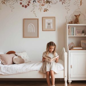 Papier peint fleurs tombantes enfant