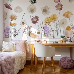 Papier peint floral panoramique pour enfant