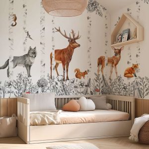 Papier peint forêt chambre enfant