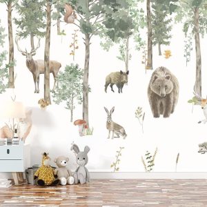 Papier peint panoramique forêt pour enfants